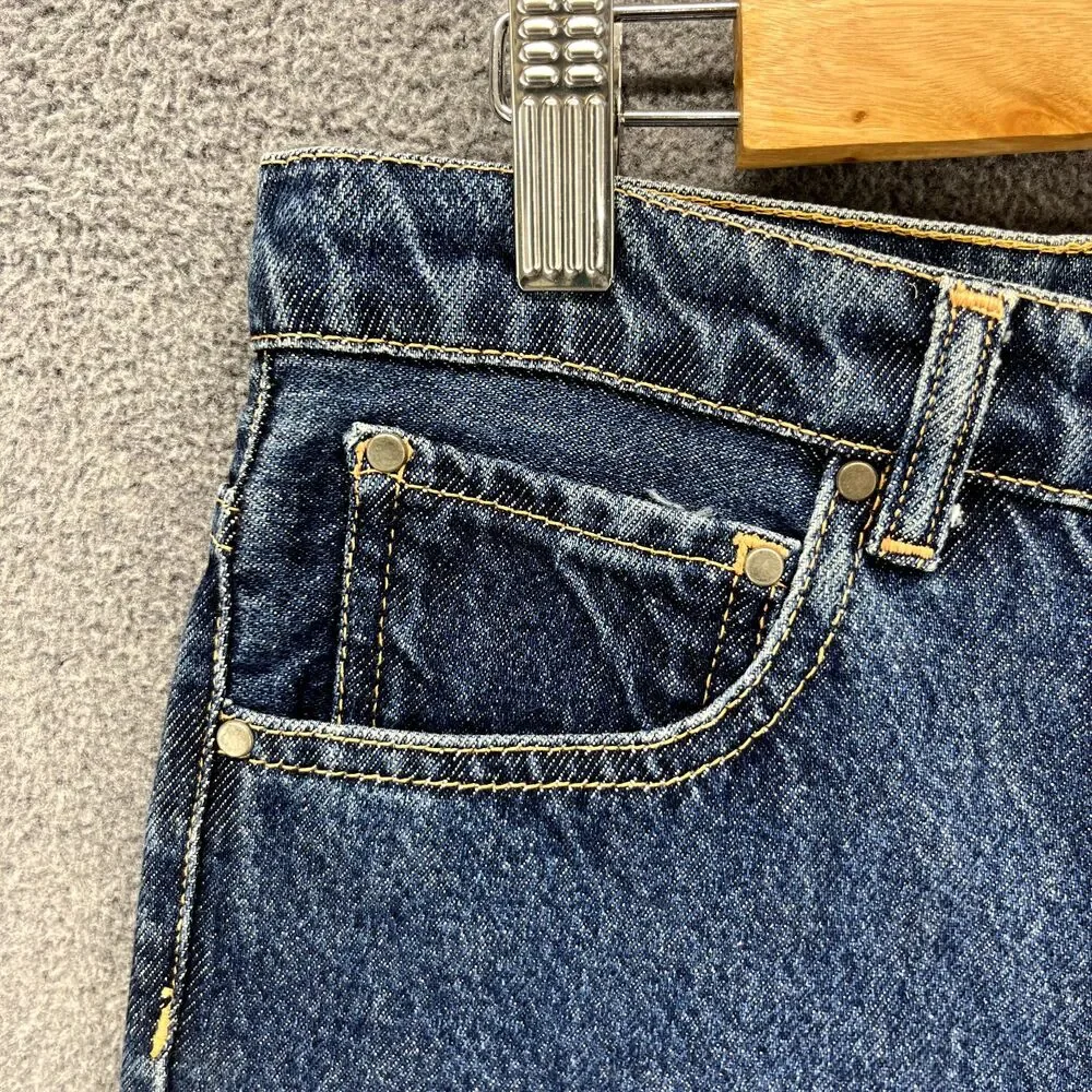 MUSIER Paris Jeans Shorts Womens 2 Blue High Rise Button fly Raw Hem Janet Denim